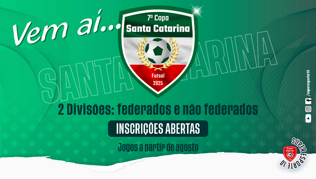 7ª Copa SC terá federados e não federados em 2025